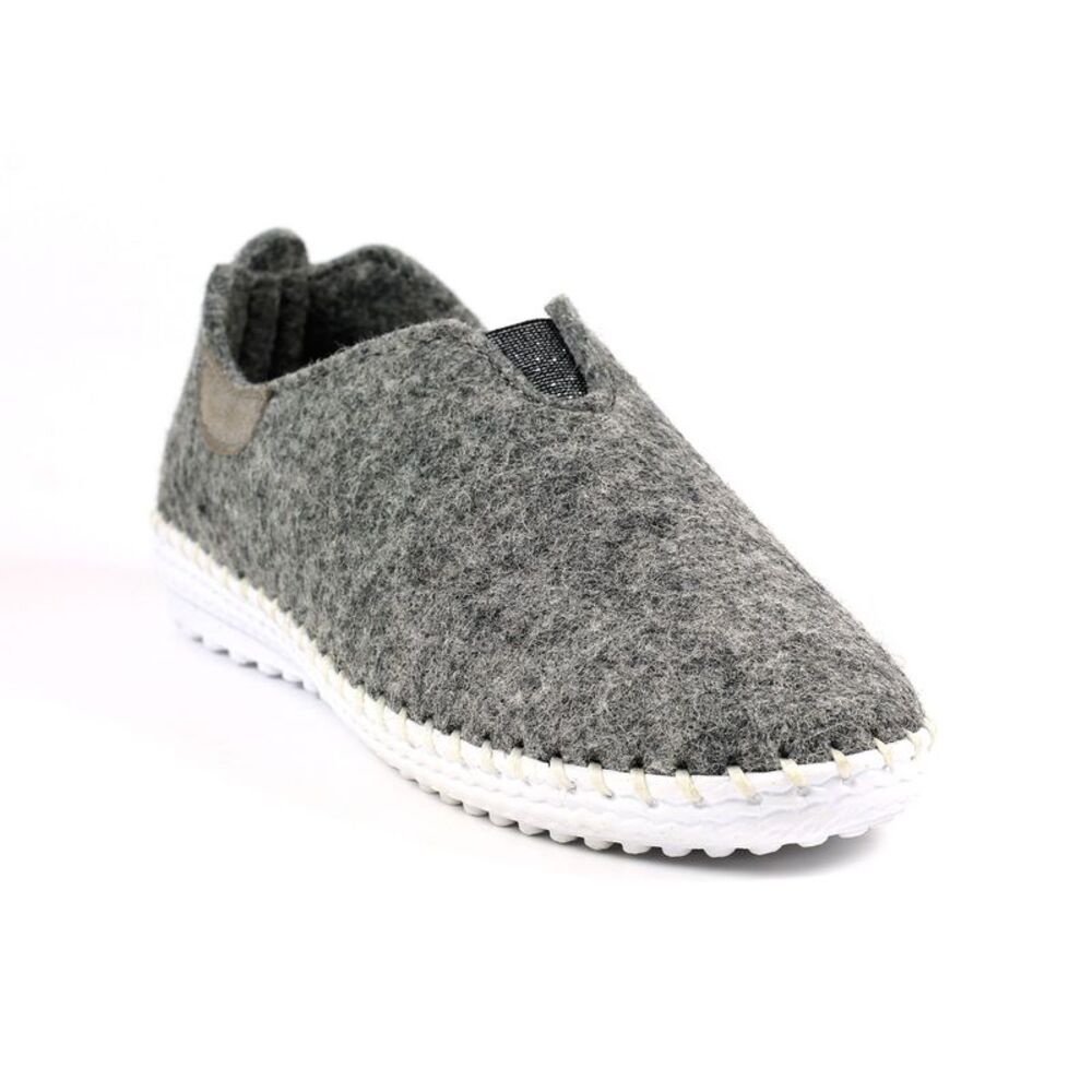 Lunar Womens/Ladies Colette Leather Slippers / Gray